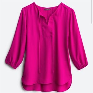 West Kei Fuchsia Cassia Tie Detail Blouse, Size M